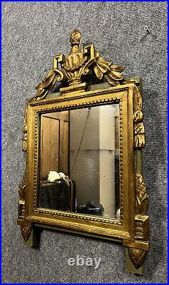 Superbe miroir style Louis XVI en bois doré et bois laqué circa 1900