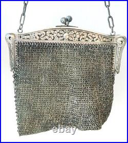 Superbe sac de bal style Louis XVI en argent fin XIX° début 1900