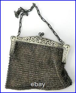 Superbe sac de bal style Louis XVI en argent fin XIX° début 1900