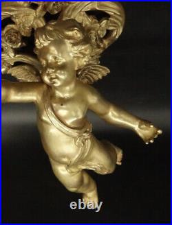 Suspension / Plafonnier Au Putti Style Louis XVI Bronze & Verre