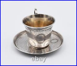 TASSE et SOUS TASSE EN ARGENT Poinçon minerve style louis XVI silver cup