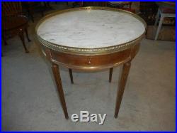 Table Bouillote Plateau Marbre Style Louis XVI