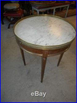 Table Bouillote Plateau Marbre Style Louis XVI
