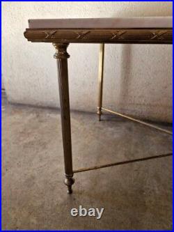 Table basse design en bronze et dessus marbre style Louis XVI néo classique