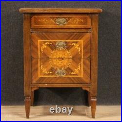 Table de chevet incrusté style antique Louis XVI meuble chiffonnier 3 tiroirs