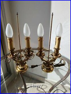 Très Belle Paire De Lampes Bouillotte En Bronze Doré Style Louis XVI