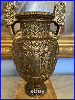 Vase Bronze Et Marbre XIXe Style Louis XVI neo Classique Gout De L'antique