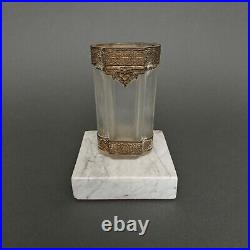 Vase soliflore 1900 ornementé d'une galerie en laiton style Louis XVI M3271