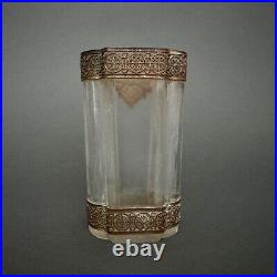 Vase soliflore 1900 ornementé d'une galerie en laiton style Louis XVI M3271