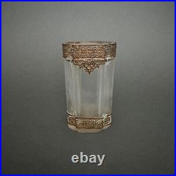 Vase soliflore 1900 ornementé d'une galerie en laiton style Louis XVI M3271