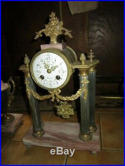 XIX Garniture Pendule Cassolette Style Louis XVI